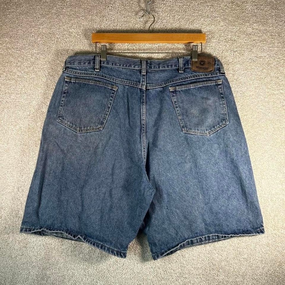 Vintage wrangler blue distressed essential denim jean shorts jorts